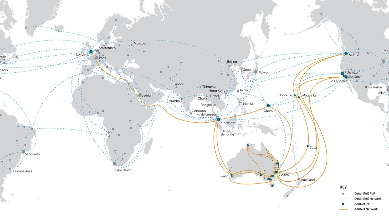 AARNet International Map November 2024